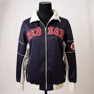 Stitches Navy and Cream Red Sox Bomber Jacket